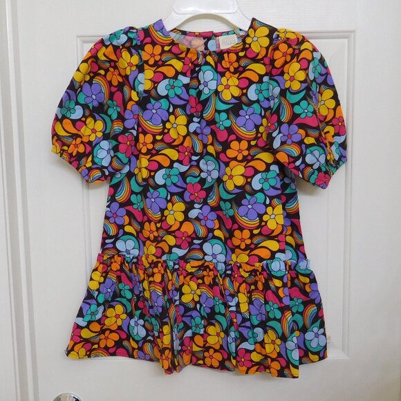 NWT Little Bird Retro Flowers Puff Sleeve Dress sz 4/5 - Picture 1 of 1